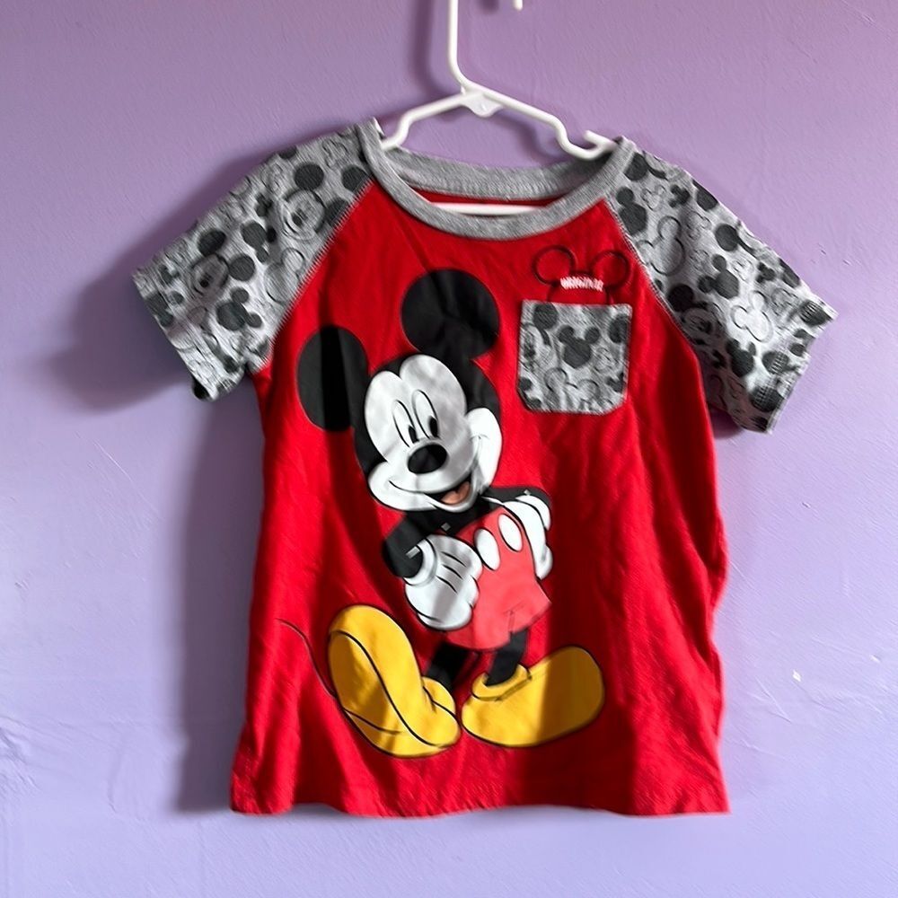 Disney Okie Dokie Mickey Mouse Red Short Sleeve T-Shirt Size XL Extra Large
